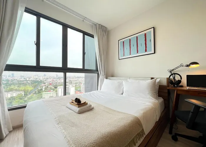 Cozy Park-view 1br - Ultra Fast Wifi - Bts Bangna Appartement *